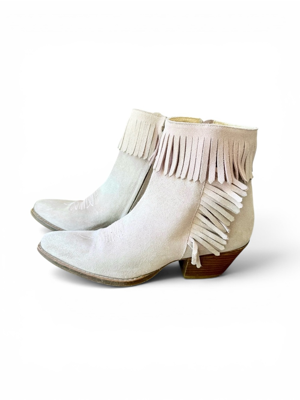 Sam Edelman X Naked Feet Western Suede Fringe Ankle Boots